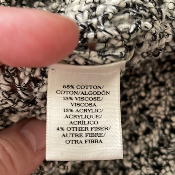 Super cute Ann Taylor open weave black and cream sweater. Super soft long sleeve - Picture 3 of 10